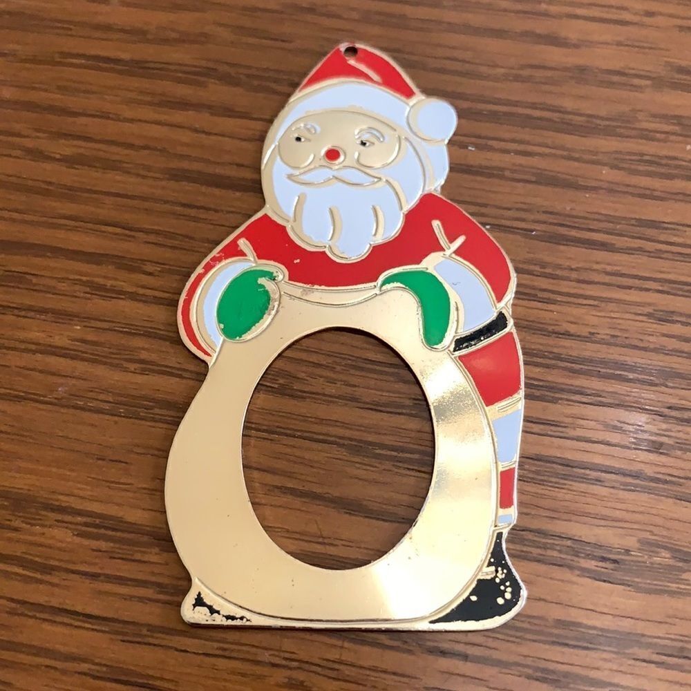 Vtg Leonard brass‎ Santa Claus Christmas tree ornaments